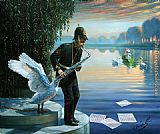 Michael Cheval Swansophone Elegy painting
